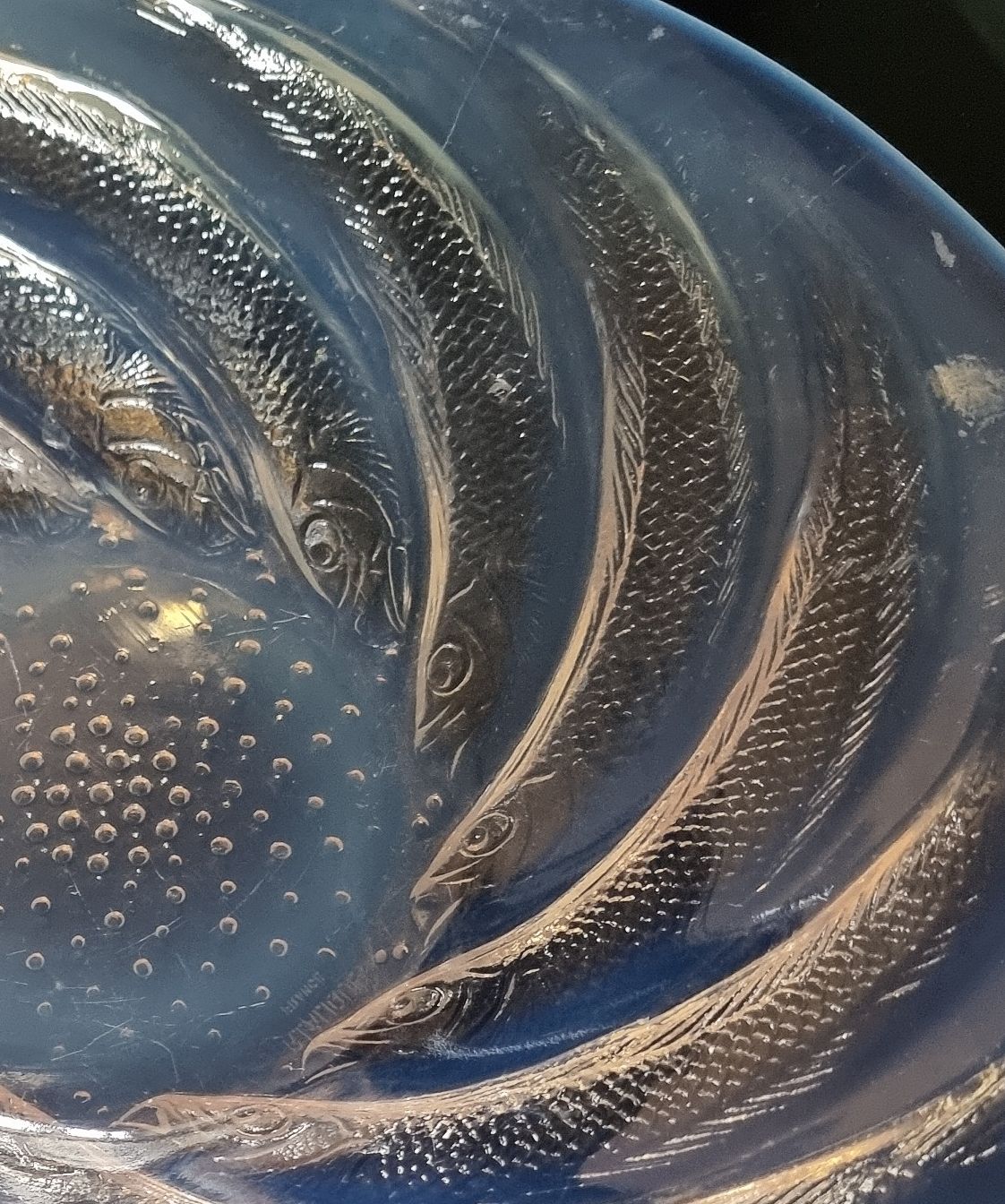 Rene Lalique POISSONS OPALESCENT BOWL C.1920's