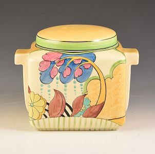 Clarice Cliff Shape 422 Moonlight Box And Cover C.1933