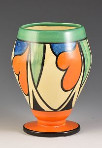 Clarice Cliff DOUBLE V 363 VASE C.1929