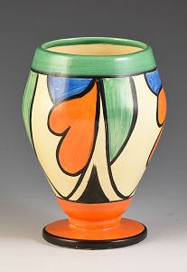 Clarice Cliff DOUBLE V 363 VASE C.1929